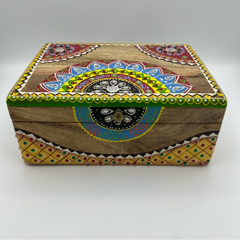 Handcrafted Indian Colorful Wooden Box